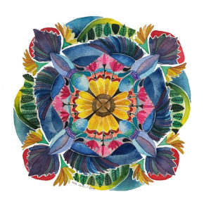 hummingbird mandala (original)